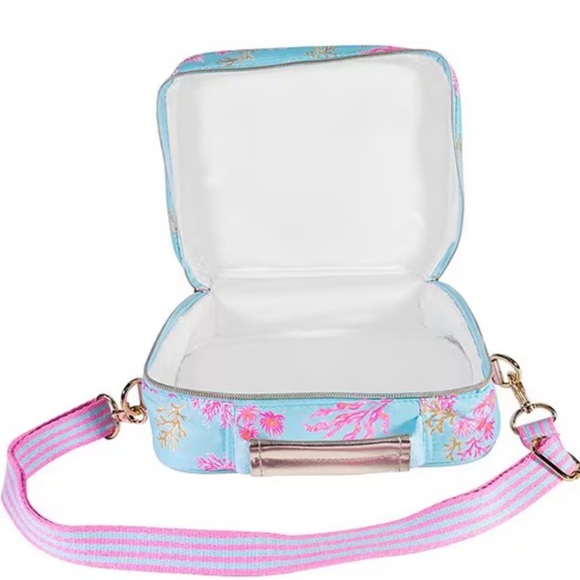 NWT Lilly Pulitzer Turquoise and Pink Insulated lunch bag - Picture 5 of 5